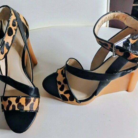 Calvin Klein Leopard Clogged Sandals, Size 8 1/2, Brand New - Picture 2 of 2